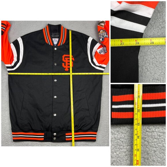 San Francisco Giants Varsity Jacket Mens 2XL XXL Black World Series G-III GIII - Picture 11 of 11